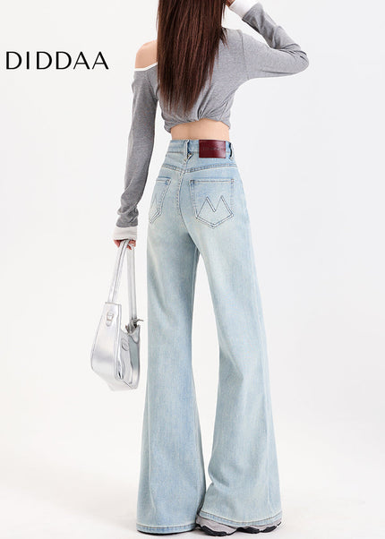 Light Blue Loose Fit Slightly Flared Jeans for Women - Women’s Jeans