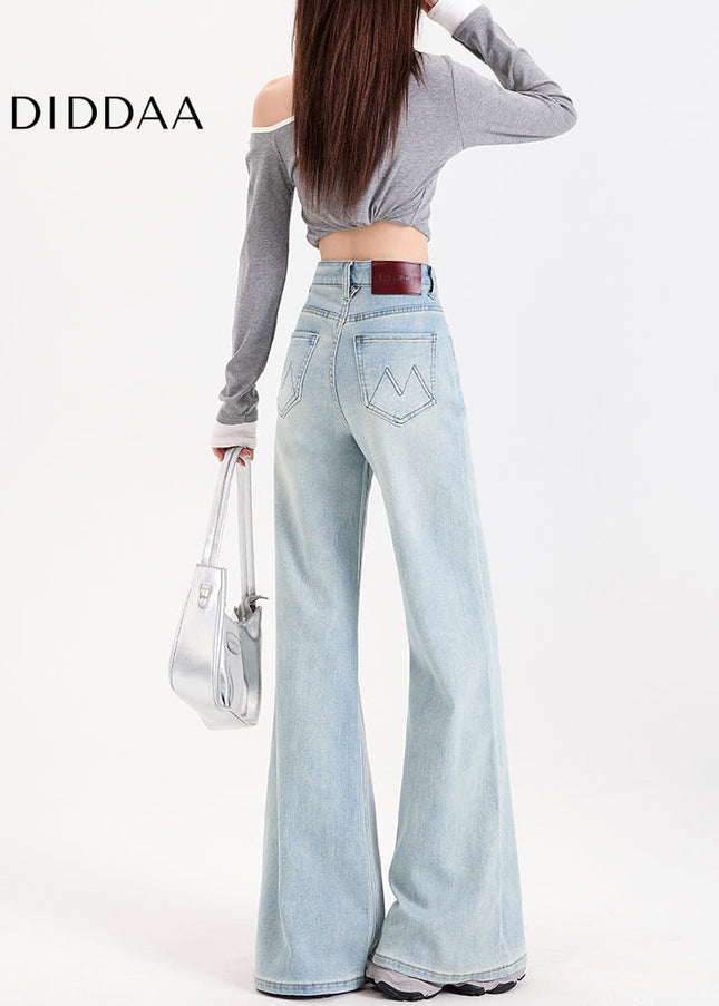 Light Blue Loose Fit Slightly Flared Jeans for Women - Women’s Jeans