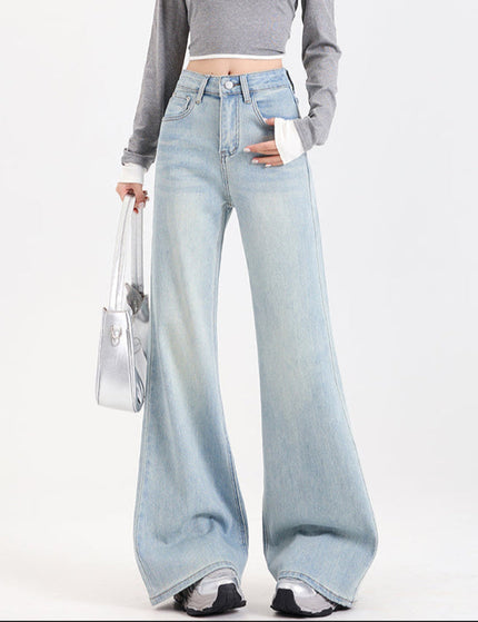 Light Blue Loose Fit Slightly Flared Jeans for Women - Women’s Jeans
