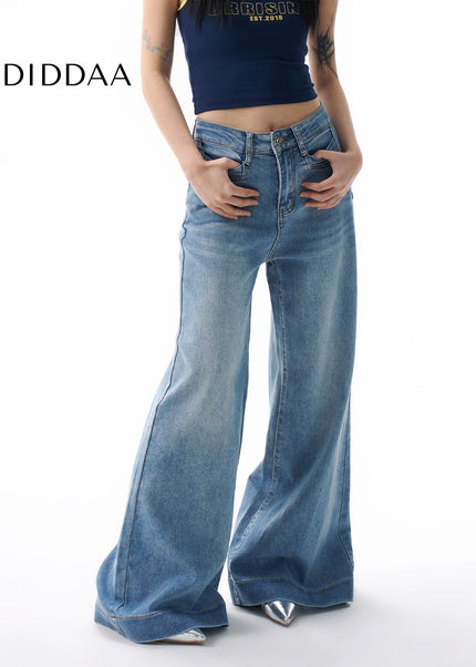 Light Blue Loose Fit Straight Jeans Women’s Spring 2025 - Women’s Jeans