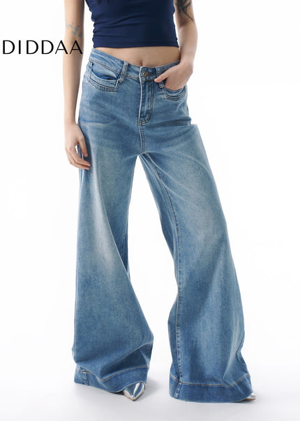 Light Blue Loose Fit Straight Jeans Women’s Spring 2025 - Women’s Jeans