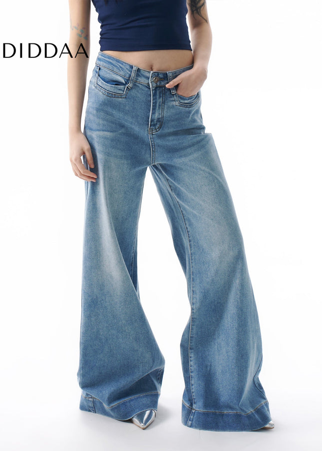 Light Blue Loose Fit Straight Jeans Women’s Spring 2025 - Women’s Jeans