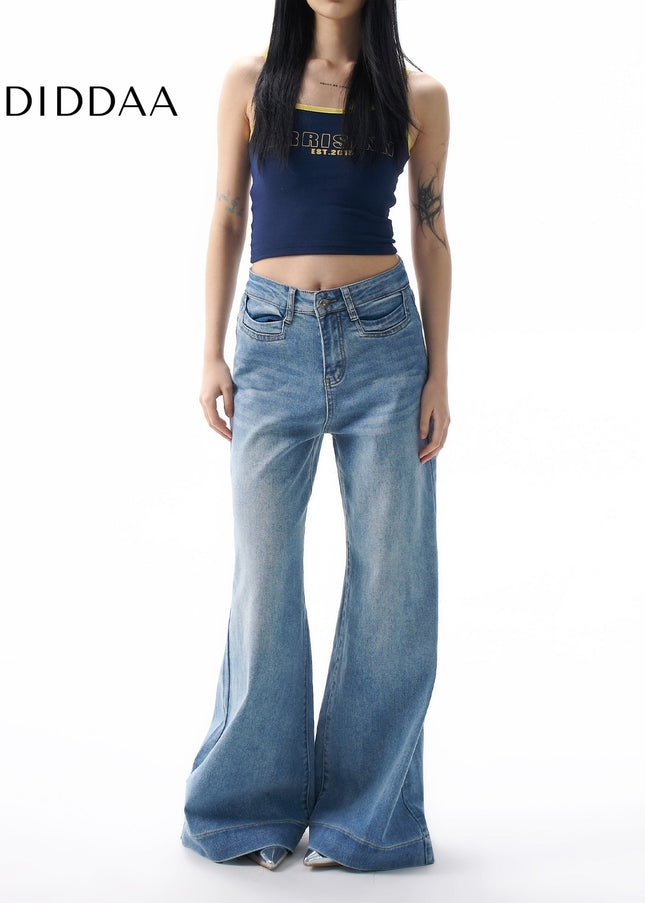 Light Blue Loose Fit Straight Jeans Women’s Spring 2025 - XS / Mid Blue - Women’s Jeans