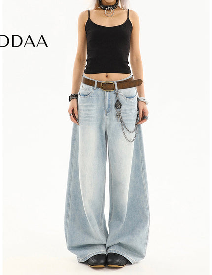 Light Blue Loose Fit Straight Leg Jeans for Women - S / Light Blue - Women’s Jeans
