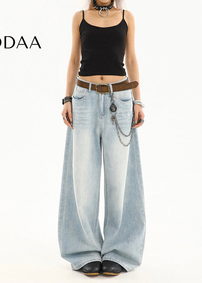 Light Blue Loose Fit Straight Leg Jeans for Women - S / Light Blue - Women’s Jeans