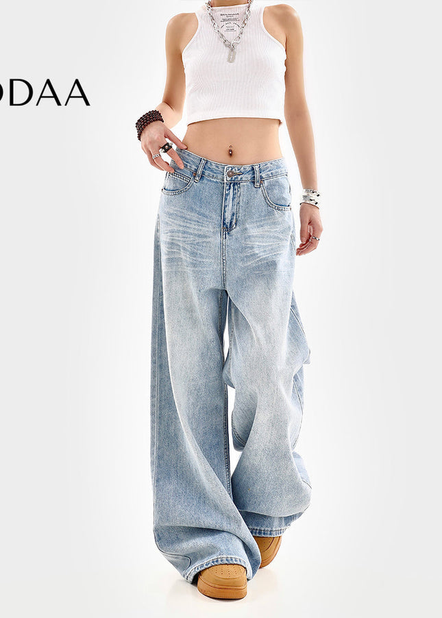 Light Blue Loose Fit Straight Leg Jeans for Women - S / Light Blue - Women’s Jeans