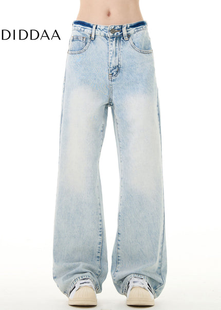 Light Blue Loose Fit Vintage Jeans for Men and Women - Men’s Jeans