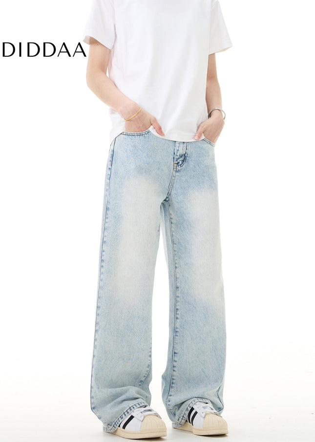 Light Blue Loose Fit Vintage Jeans for Men and Women - Men’s Jeans