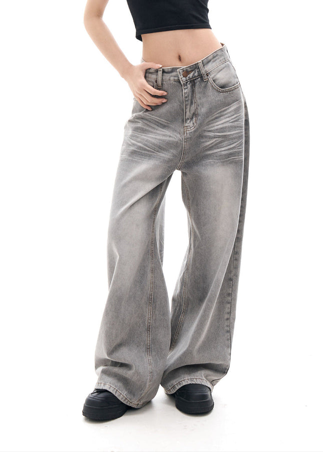 Light Blue Loose Fit Vintage Women’s Wide-Leg Jeans - Women’s Jeans