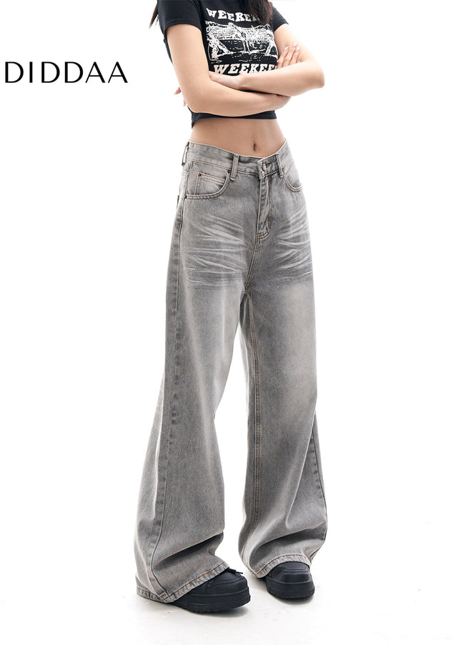 Light Blue Loose Fit Vintage Women’s Wide-Leg Jeans - Women’s Jeans