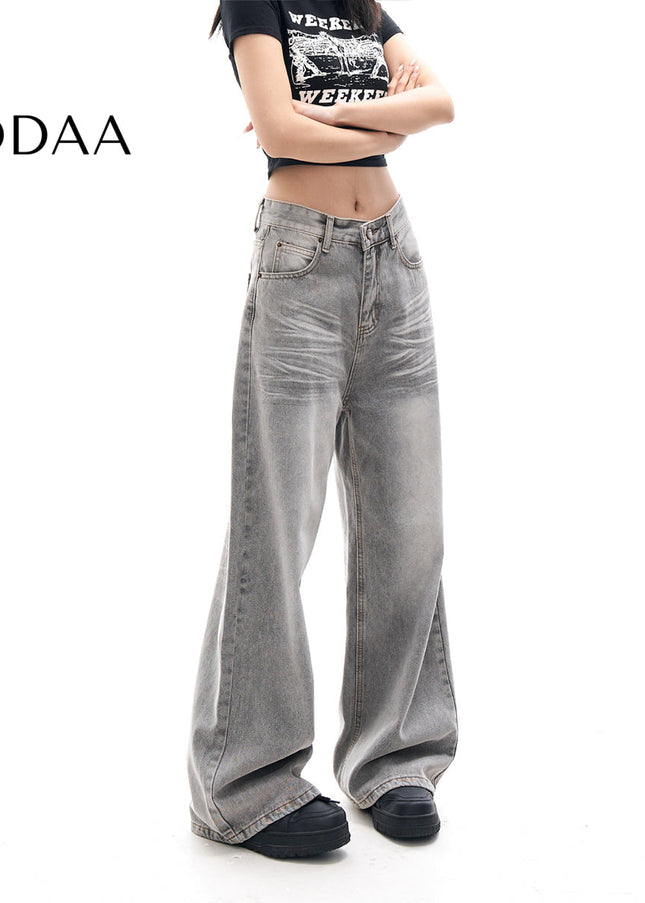 Light Blue Loose Fit Vintage Women’s Wide-Leg Jeans - XS / Grey - Women’s Jeans