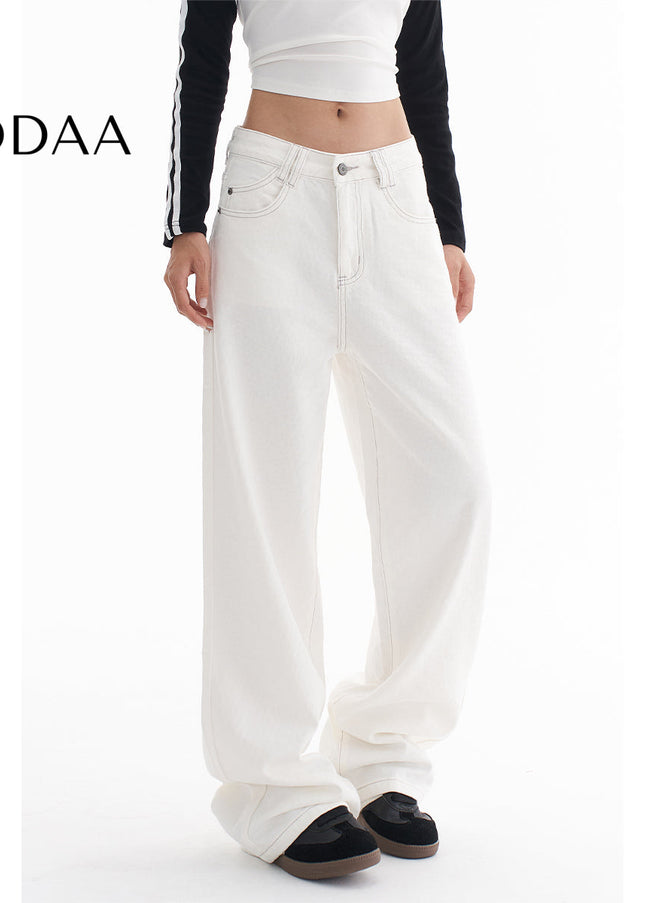 Light Blue Loose Fit Wide-Leg AGUA American Straight Jeans - Women’s Jeans