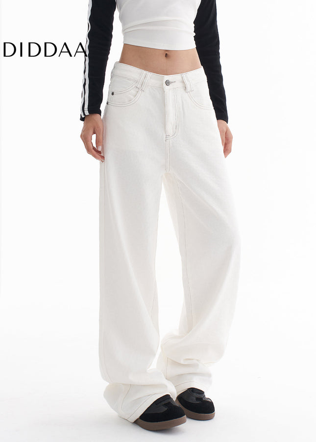 Light Blue Loose Fit Wide-Leg AGUA American Straight Jeans - Women’s Jeans