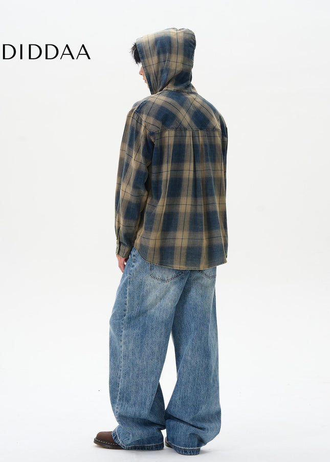 Light Blue Loose Fit Wide-Leg Jeans for Couples - Women’s Jeans