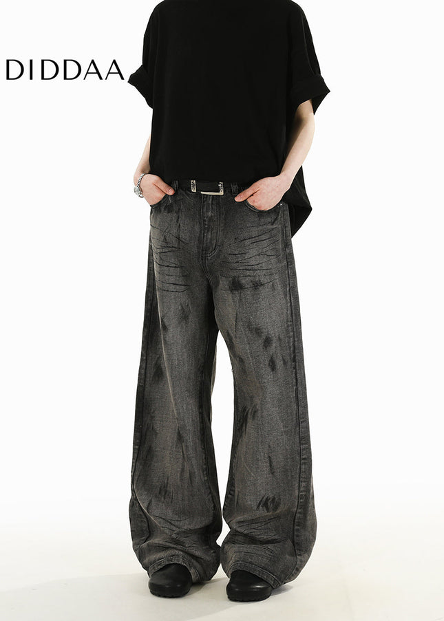 Light Blue Loose Fit Wide-Leg Jeans for Men and Women - Men’s Jeans