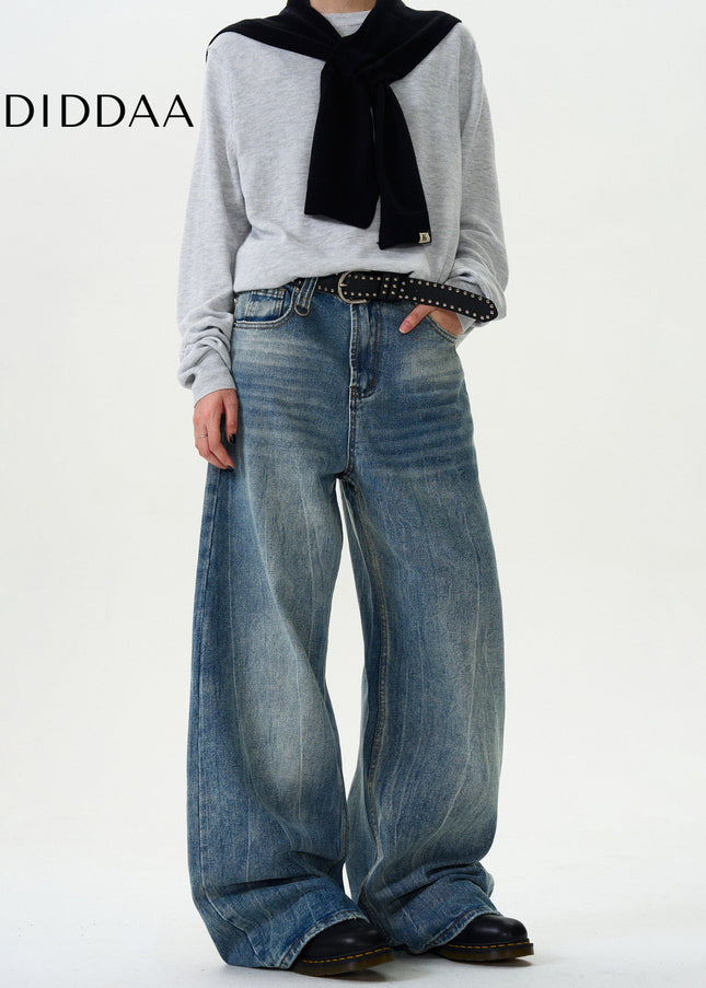 Light Blue Loose Fit Wide Leg Jeans for Men and Women - Men’s Jeans