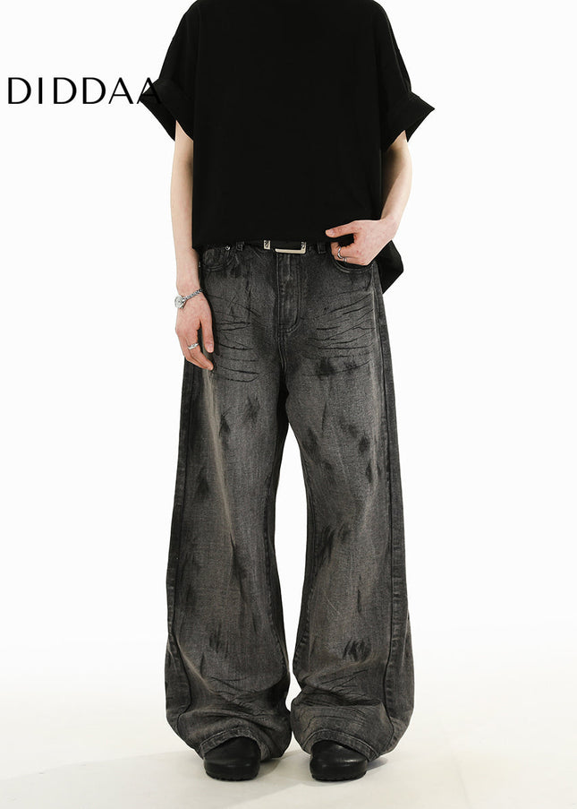 Light Blue Loose Fit Wide-Leg Jeans for Men and Women - Men’s Jeans