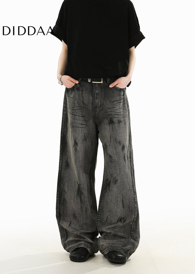 Light Blue Loose Fit Wide-Leg Jeans for Men and Women - Men’s Jeans