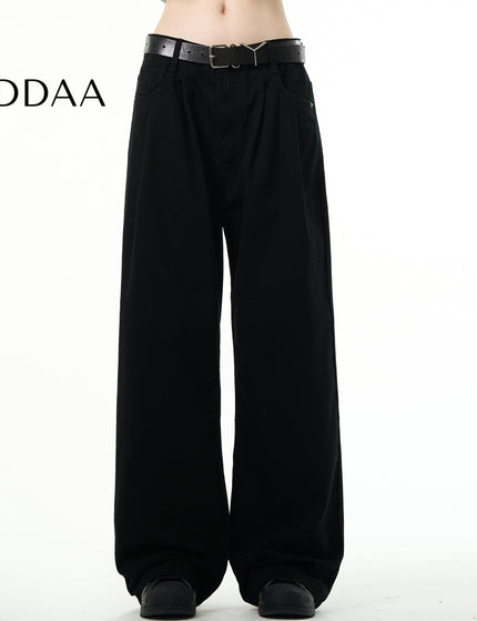 Light Blue Loose Fit Wide Leg Jeans for Men and Women - XS / Black - Men’s Jeans