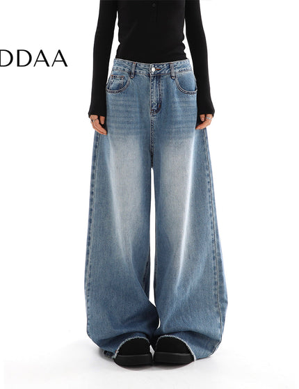Light Blue Loose Fit Wide-Leg Jeans for Women - S / Blue - Women’s Jeans