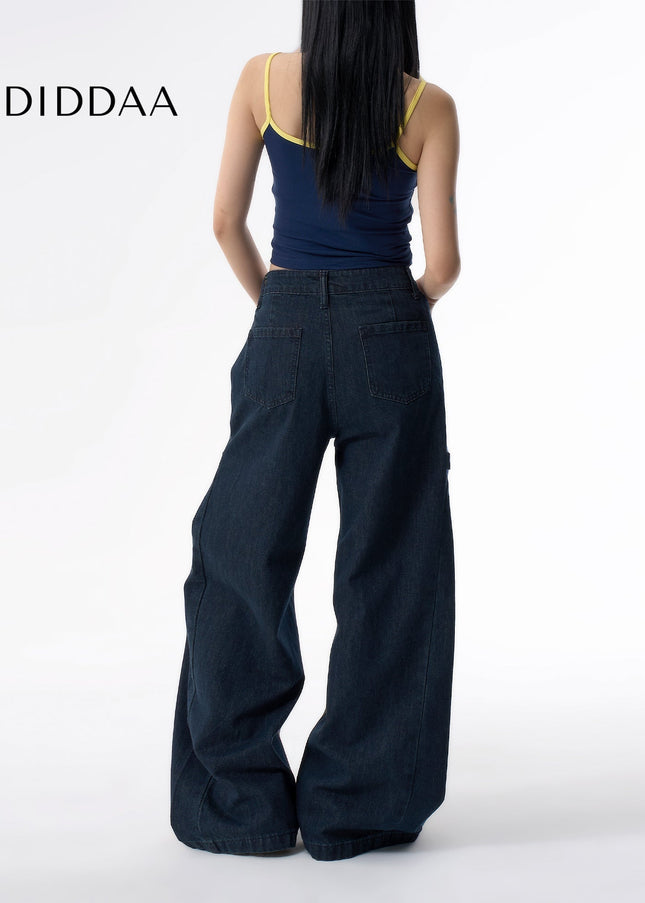 Light Blue Loose Fit Wide-Leg Jeans for Women - Women’s Jeans