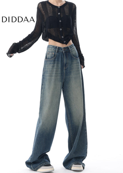 Light Blue Loose Fit Wide-Leg Jeans KEN STUDIO Original - Women’s Jeans