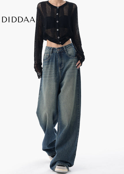 Light Blue Loose Fit Wide-Leg Jeans KEN STUDIO Original - Women’s Jeans