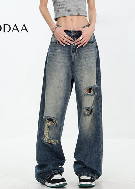 Light Blue Loose Fit Wide-Leg Jeans KEN STUDIO Original - Women’s Jeans