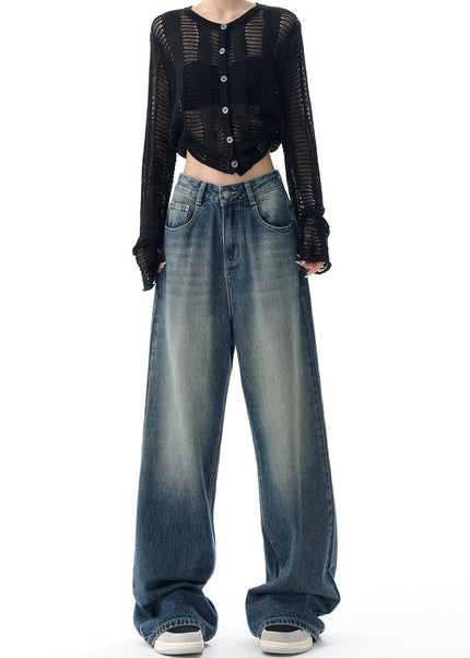 Light Blue Loose Fit Wide-Leg Jeans KEN STUDIO Original - Women’s Jeans