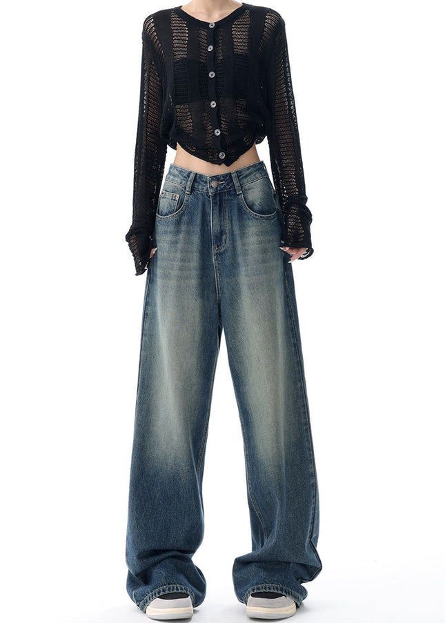 Light Blue Loose Fit Wide-Leg Jeans KEN STUDIO Original - Women’s Jeans