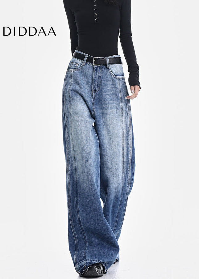 Light Blue Loose Fit Wide-leg Jeans KEN STUDIO Women’s Design - Women’s Jeans