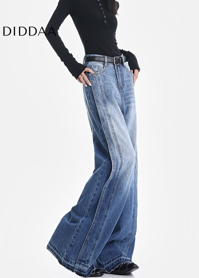 Light Blue Loose Fit Wide-leg Jeans KEN STUDIO Women’s Design - Women’s Jeans