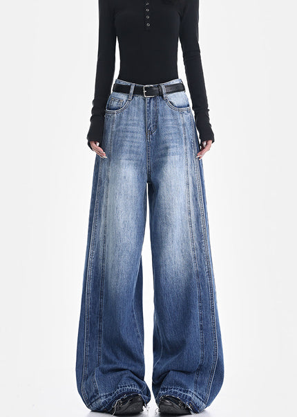 Light Blue Loose Fit Wide-leg Jeans KEN STUDIO Women’s Design - Women’s Jeans