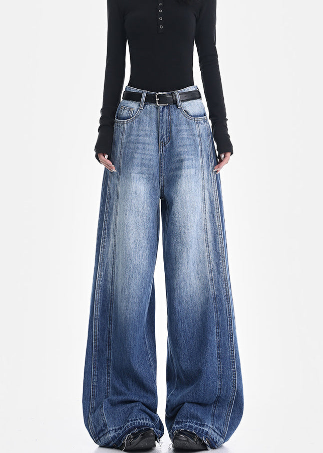 Light Blue Loose Fit Wide-leg Jeans KEN STUDIO Women’s Design - Women’s Jeans