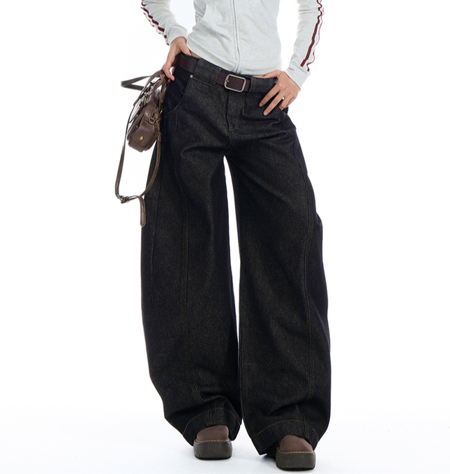 Light Blue Loose Fit Wide Leg Jeans - Women’s Jeans