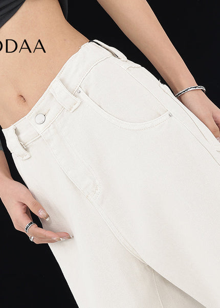 Light Blue Loose High Waist Wide Leg Jeans - S / Apricot - Women’s Jeans