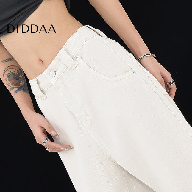 Light Blue Loose High Waist Wide Leg Jeans - S / Apricot - Women’s Jeans