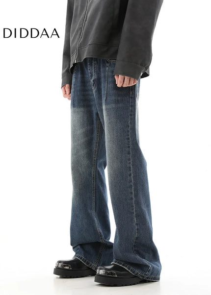 Light Blue Loose Wash Slim Flared Jeans Men’s Autumn Retro - Men’s Jeans