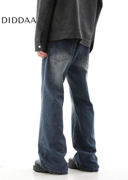 Light Blue Loose Wash Slim Flared Jeans Men’s Autumn Retro - Men’s Jeans