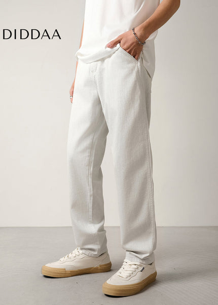 Light Blue Micro Tapered Straight Leg Jeans Men’s Summer Casual - Men’s Jeans