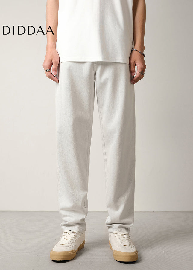 Light Blue Micro Tapered Straight Leg Jeans Men’s Summer Casual - Men’s Jeans