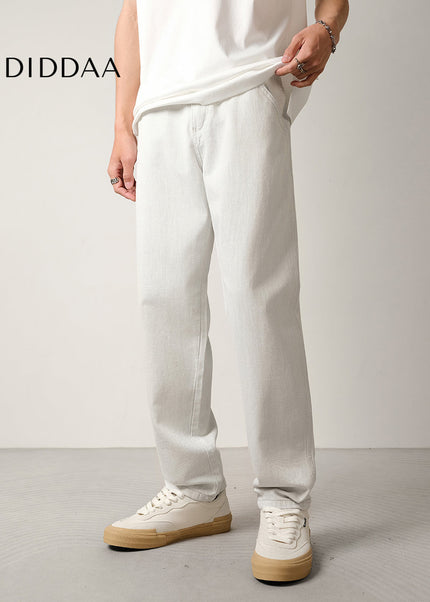 Light Blue Micro Tapered Straight Leg Jeans Men’s Summer Casual - Men’s Jeans