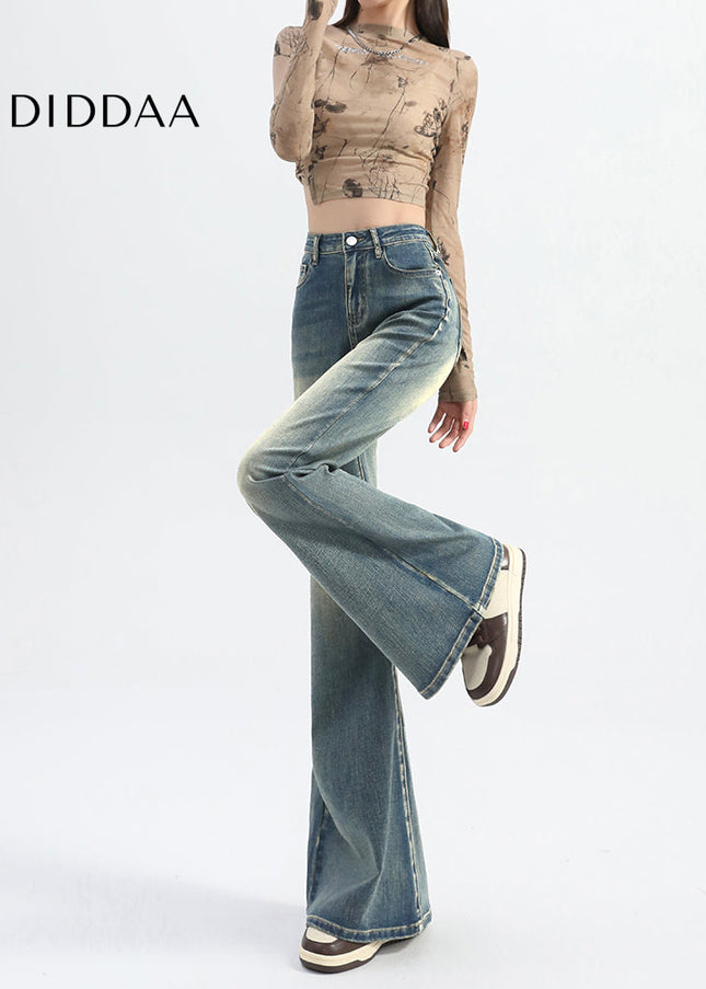 Light Blue Non-Legged Loose Flared Jeans for Small Women - Women’s Jeans