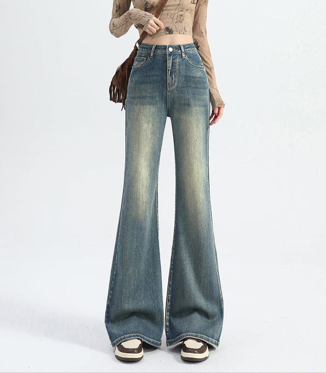 Light Blue Non-Legged Loose Flared Jeans for Small Women - Women’s Jeans