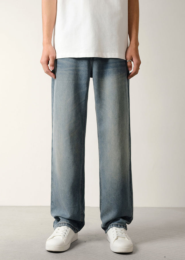 Light Blue Nostalgic Wash Loose Straight Jeans - 28 / Vintage Blue - Men’s Jeans