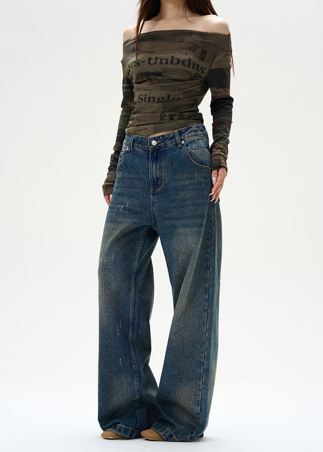 Light Blue Relaxed Loose Straight-Leg Jeans - Women’s Jeans