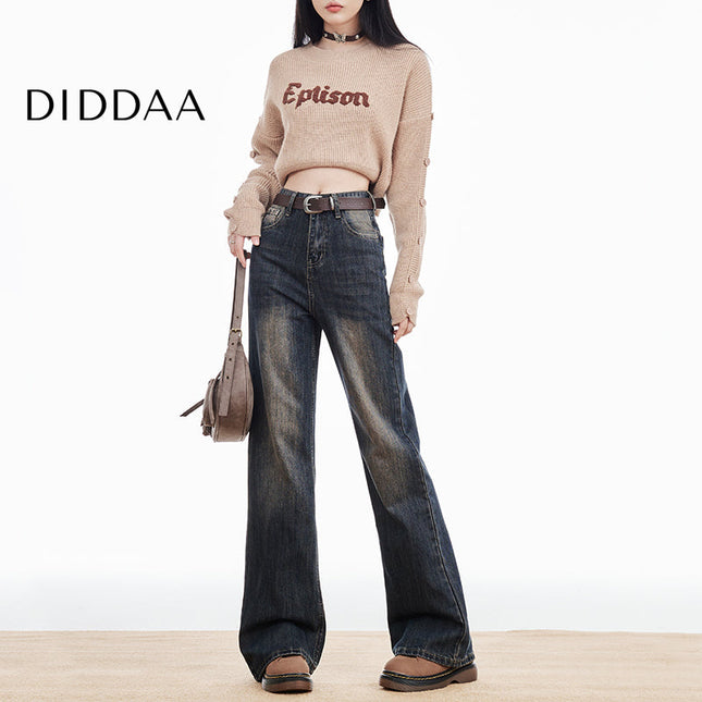 Light Blue Retro Distressed Micro Flared Jeans - XS / Dark Blue - Women’s Jeans