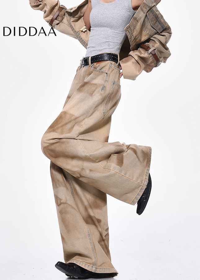 Light Blue Retro Distressed Wasteland Jeans Pants - Women’s Jeans