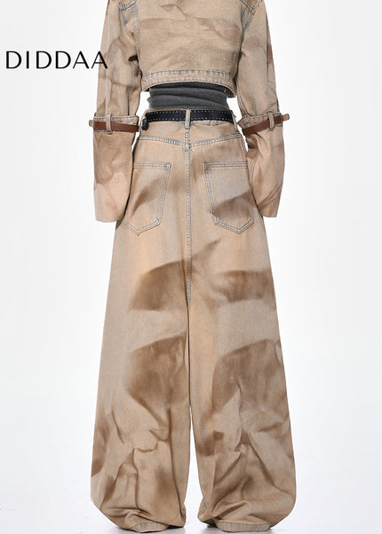 Light Blue Retro Distressed Wasteland Jeans Pants - Women’s Jeans