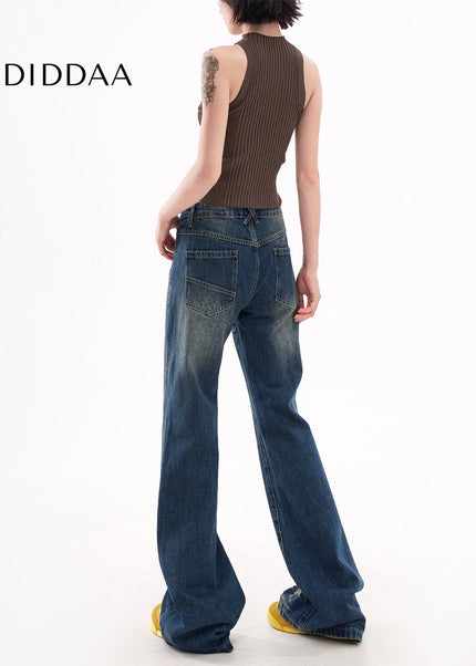 Light Blue Retro Flared Jeans Women’s 2025 Spring Style - Women’s Jeans